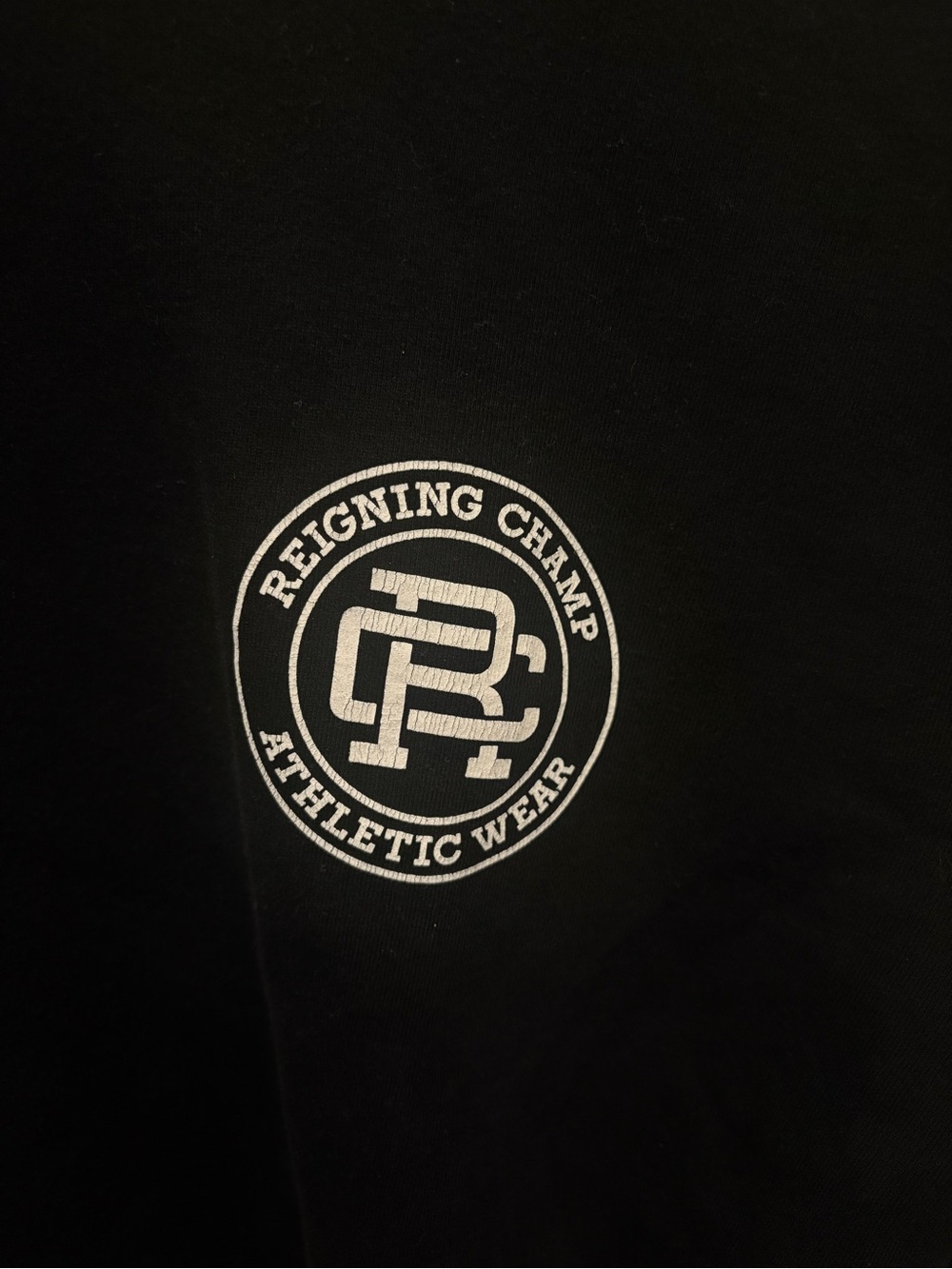 Reigning Champ Black Crewneck Sweater with Chest Logo - Picture 2 of 5